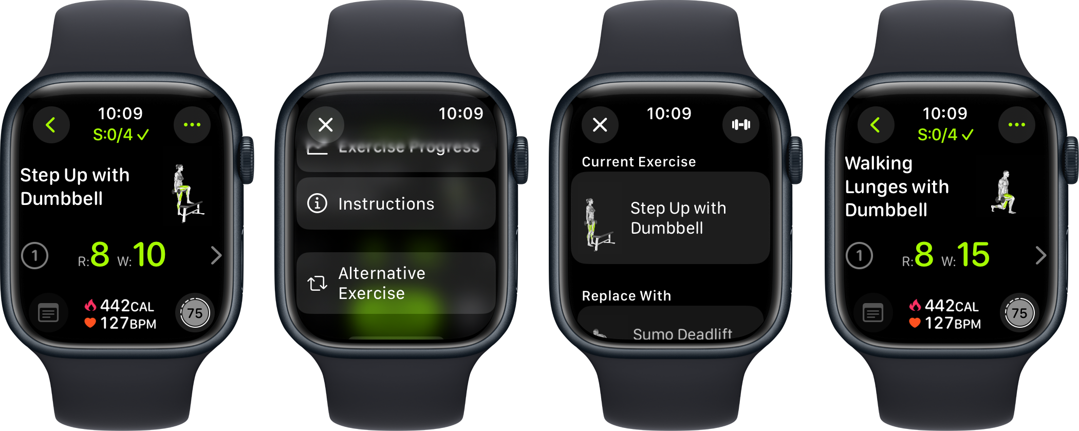 Alternative exercise selection on Apple Watch