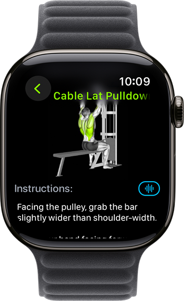 Audio exercise instructions on Apple Watch