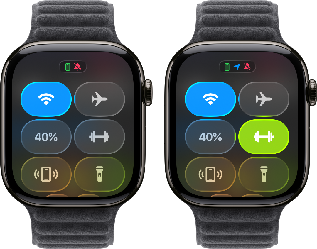 SmartGym button in Apple Watch Control Center