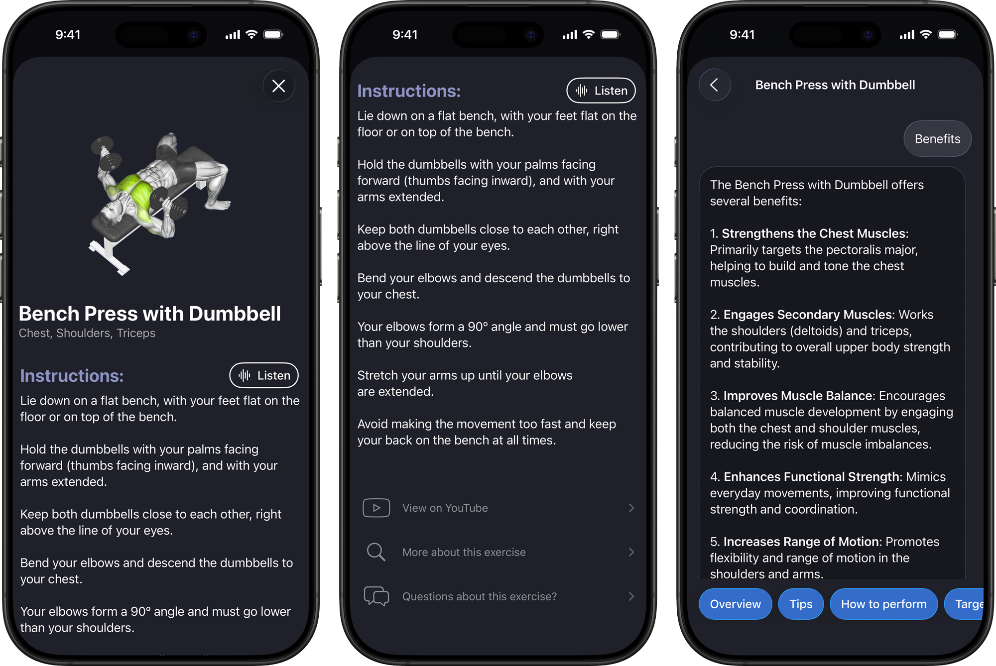 Ask questions about exercises in the SmartGym library